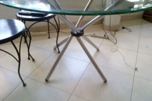 Glass table with chairs
