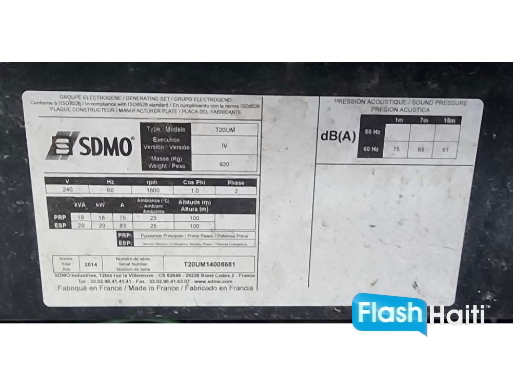 Génératrice SDMO 20 kW à Vendre – Puissance et Fiabilité